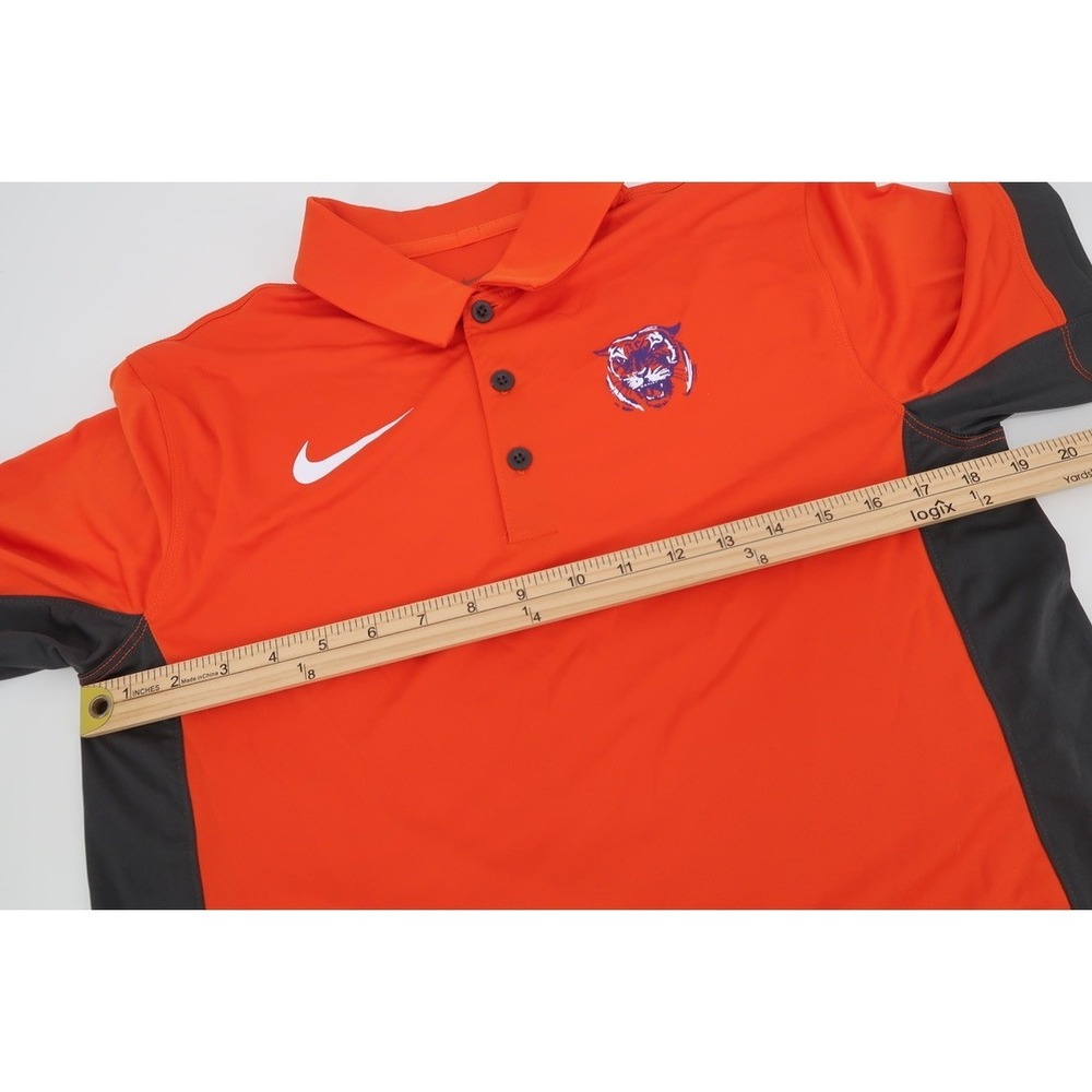 NEW Nike Clemson Tigers Polo Shirt Mens Small Orange Dri Fit Performance Golf - Picture 11 of 14